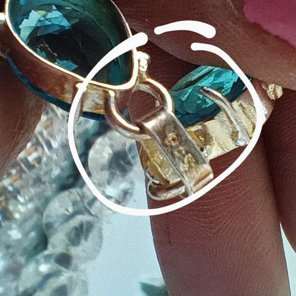 🦋Blue Topaz Gemstone Sterling Silver Bracelet Sterling Silver stamped - Picture 9 of 9